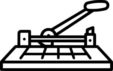 Vector outline of a paper cutter

