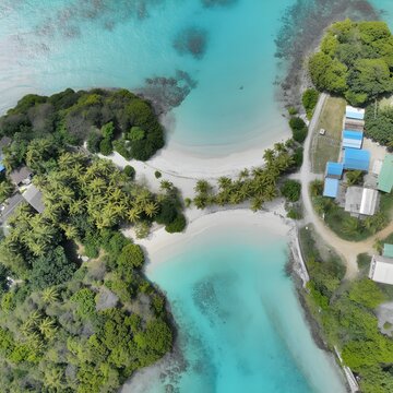 aerial view of tropical island