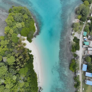 aerial view of a tropical island
