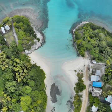 aerial view of tropical island in thailand