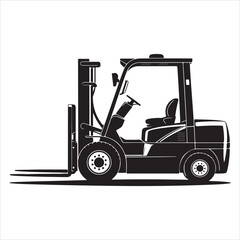 Yellow hydraulic forklift trucks lift cargo on pallets inside a warehouse