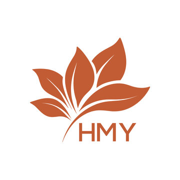 HMY Modern Abstract Botanical Logo with Leaf Motif and HMY Letter mark "HMY" 
