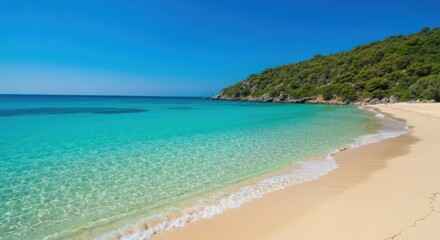 Pristine beach with turquoise water