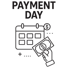Payment day icon with calendar and money. Perfect for salary, finance, payday reminder, banking, and business vector design.