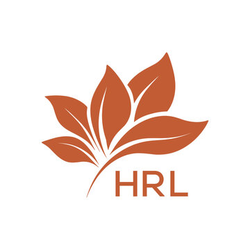 HRL Modern Abstract Botanical Logo with Leaf Motif and HRL Letter mark "HRL" 
