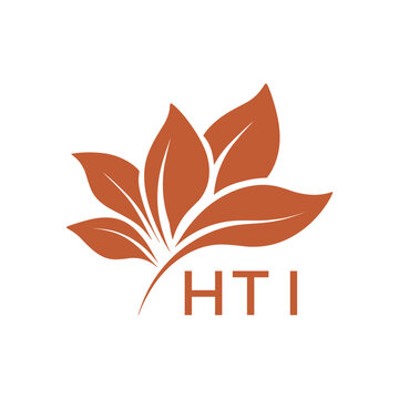 HTI Modern Abstract Botanical Logo with Leaf Motif and HTI Letter mark "HTI" 
