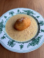 Fried croquette with creamy mustard sauce