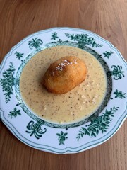 Fried croquette with creamy mustard sauce
