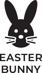 Silhouette vector of Easter bunny isolated on white background, festive spring holiday design