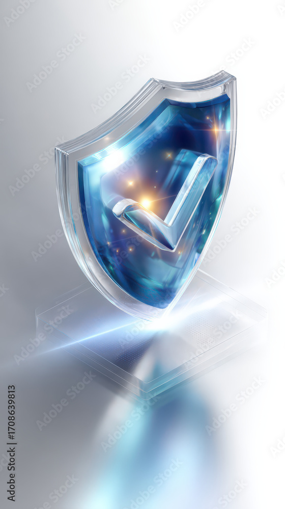 Poster digital shield of security: a captivating visual representation of data protection and online safety