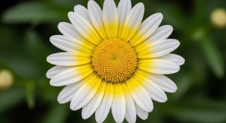 Fototapeta premium Beautiful closeup of a white and yellow daisy flower