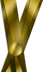 Gold Ribbon Decorative Graphic Element for elegant certificate border