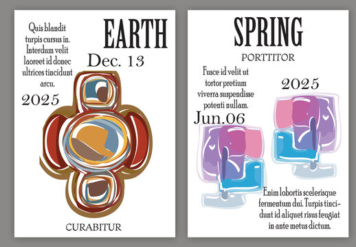 Flyer A4 Abstract Shape on White Background