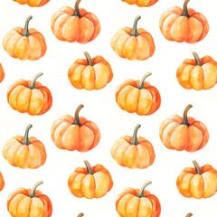 Colorful pattern of pumpkins on a light background for autumn decorations and festive celebrations