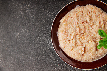 Canned crab meat seafood natural product tasty snack fresh delicious gourmet food background on the table rustic top view copy space pescetarian diet