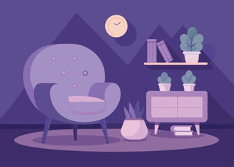 Collection of Colorful Modern Furniture and Decor Items illustration