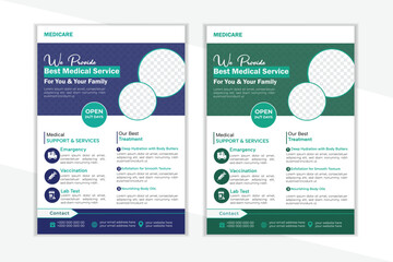 Modern healthcare medical flyer template layout design 