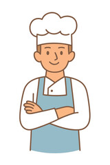 Professional chef standing with crossed arms