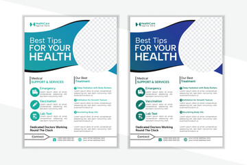 Modern healthcare medical flyer template layout design 