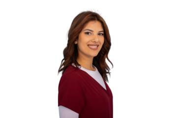 Portrait of a cheerful young nurse smiling, isolated on a transparent background, ideal for healthcare and medical-themed projects