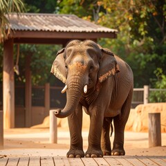 Fototapeta premium Elephant in enclosure (1)