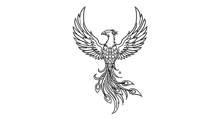 Obraz premium Phoenix rising with wings spread, a symbol of rebirth and transformation