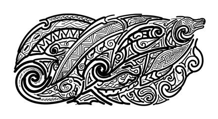 Fototapeta premium Intricate bear tattoo design, a powerful symbol of strength and nature