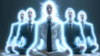 Engaging in mindfulness meditation within a professional setting for business motivation and personal growth - Powered by Adobe