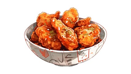 Savory crispy fried chicken in a modern bowl, perfect for food blogs and restaurant advertisements