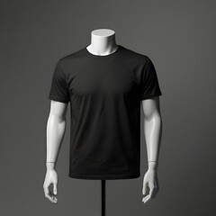 Black t shirt front and back view, Ready for your mock up design transparent  template