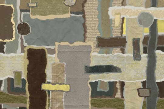 Abstract background with different shapes of torn paper