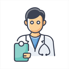 Doctor holding clipboard representing medical profession