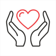 Heart in hands representing love and care