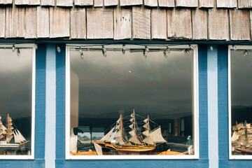 Nautical Themed Decor in Restaurant Window