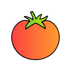 Simple ripe red tomato vector illustration for your healthy eating and culinary projects