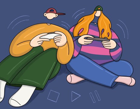 Playing video games.