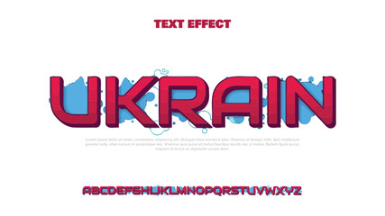 Ukrain Abstract modern urban alphabet fonts. Typography decorative sport, game, technology, fashion, digital, future creative logo font. vector illustration