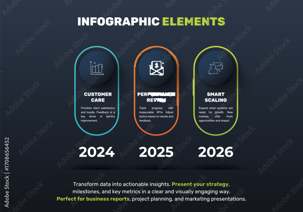 Aufkleber line vector minimal infographic with three circles. modern timeline business concept with 3 steps by