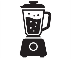 Blender black silhouette vector illustration with jar isolated on white background