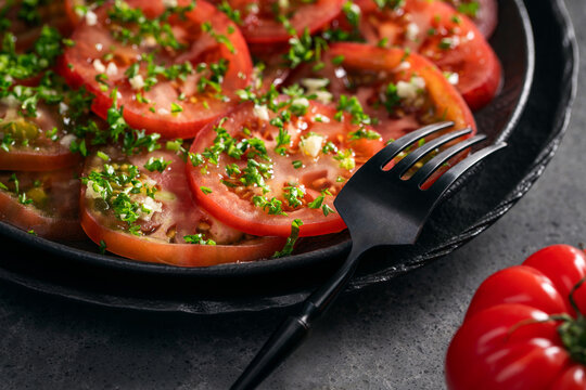 Vegan Heirloom Tomato Caraccio Style Salad