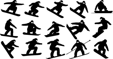 Snowboarding silhouette