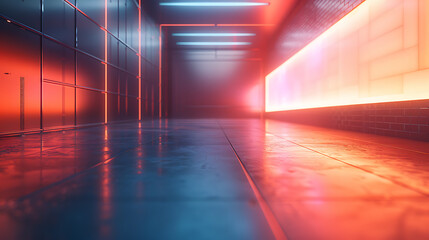 Neon Lit Corridor.