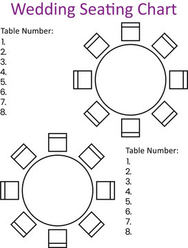 Wedding Seating Chart, Printable, Wedding Planning, Wedding Planner, Guest plan, Editable, vector