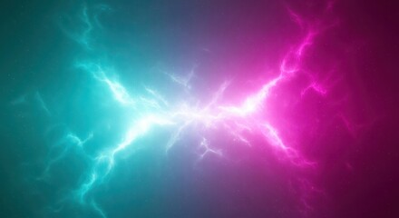 Obraz premium Abstract lightning clash with blue and pink background