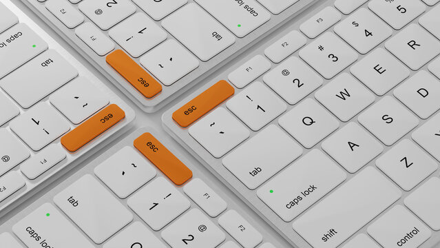 Escape key on computer keyboard highlights technology concept