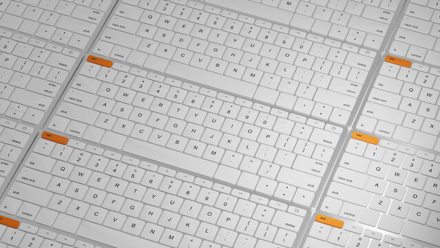 Escape key on computer keyboard highlights technology concept