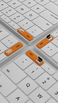 Escape key on computer keyboard highlights technology concept