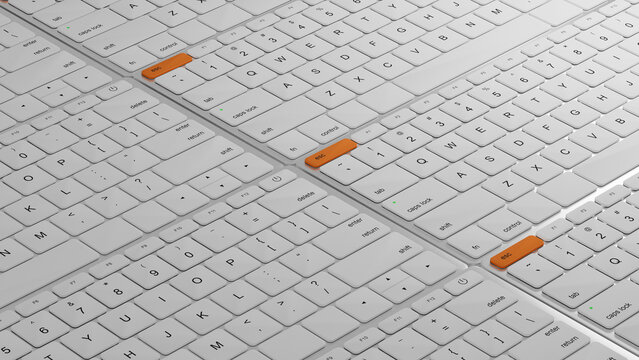 Escape key on computer keyboard highlights technology concept