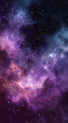 Fototapeta premium Mobile phone wallpaper of a night universe with a mass of countless stars