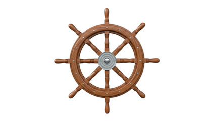Wooden ship wheel nautical steering wheel vintage boat wheel marine navigation wheel nautical decor antique on transparent background